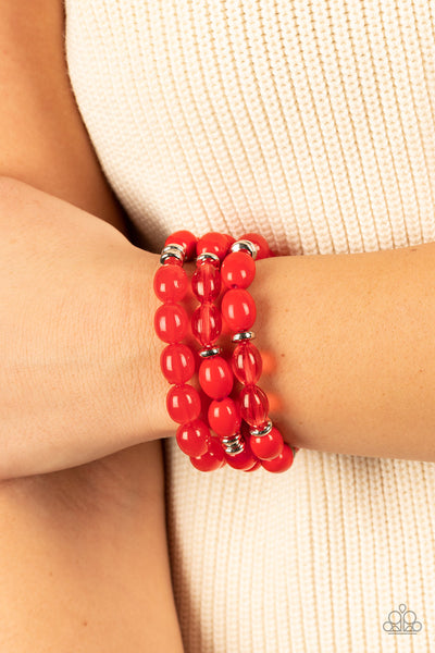 Paparazzi Coastal Coastin - Red Bracelets