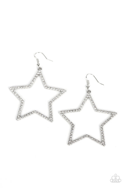 Paparazzi Supernova Sparkle - White Star Earrings