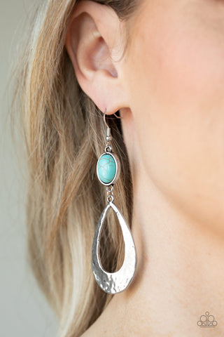 Paparazzi Badlands Baby - Blue Earrings