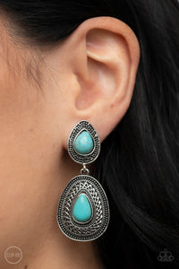 Paparazzi Country Soul - Clip on Blue Earrings