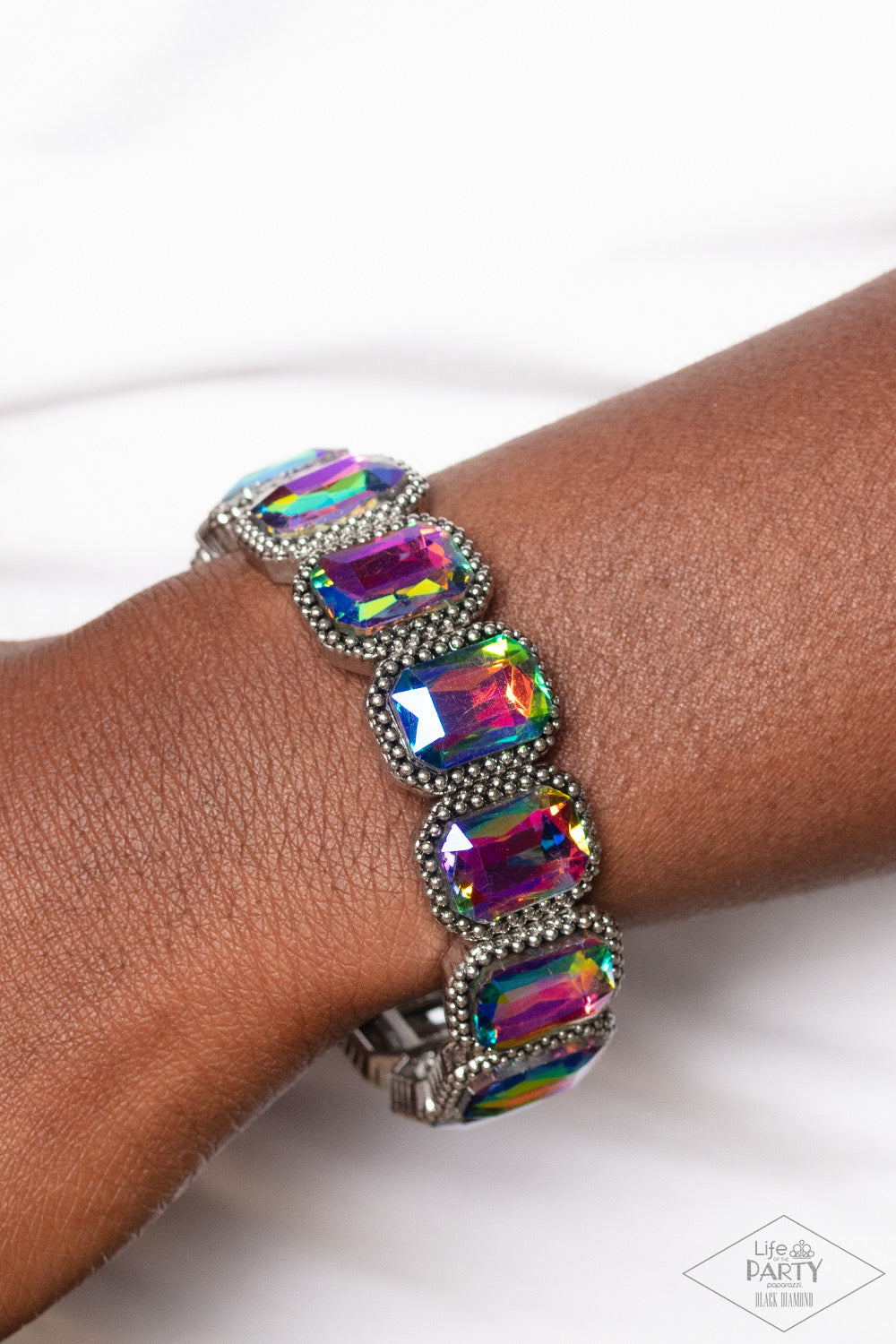 Paparazzi Studded Smolder - Multi Oil Spill Bracelet