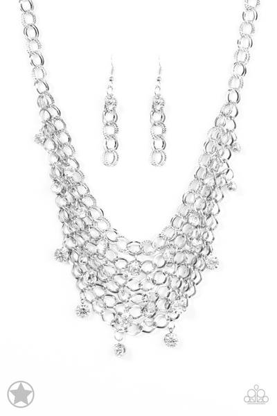 Paparazzi Fishing for Compliments - Silver Blockbuster Necklace