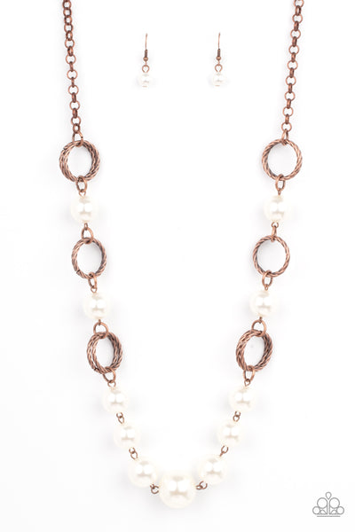 Paparazzi COUNTESS Me In - Copper Pearl Necklace