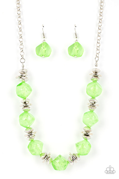 Paparazzi Island Ice - Green Necklace