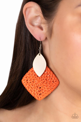 Paparazzi Sabbatical WEAVE - Orange Earrings