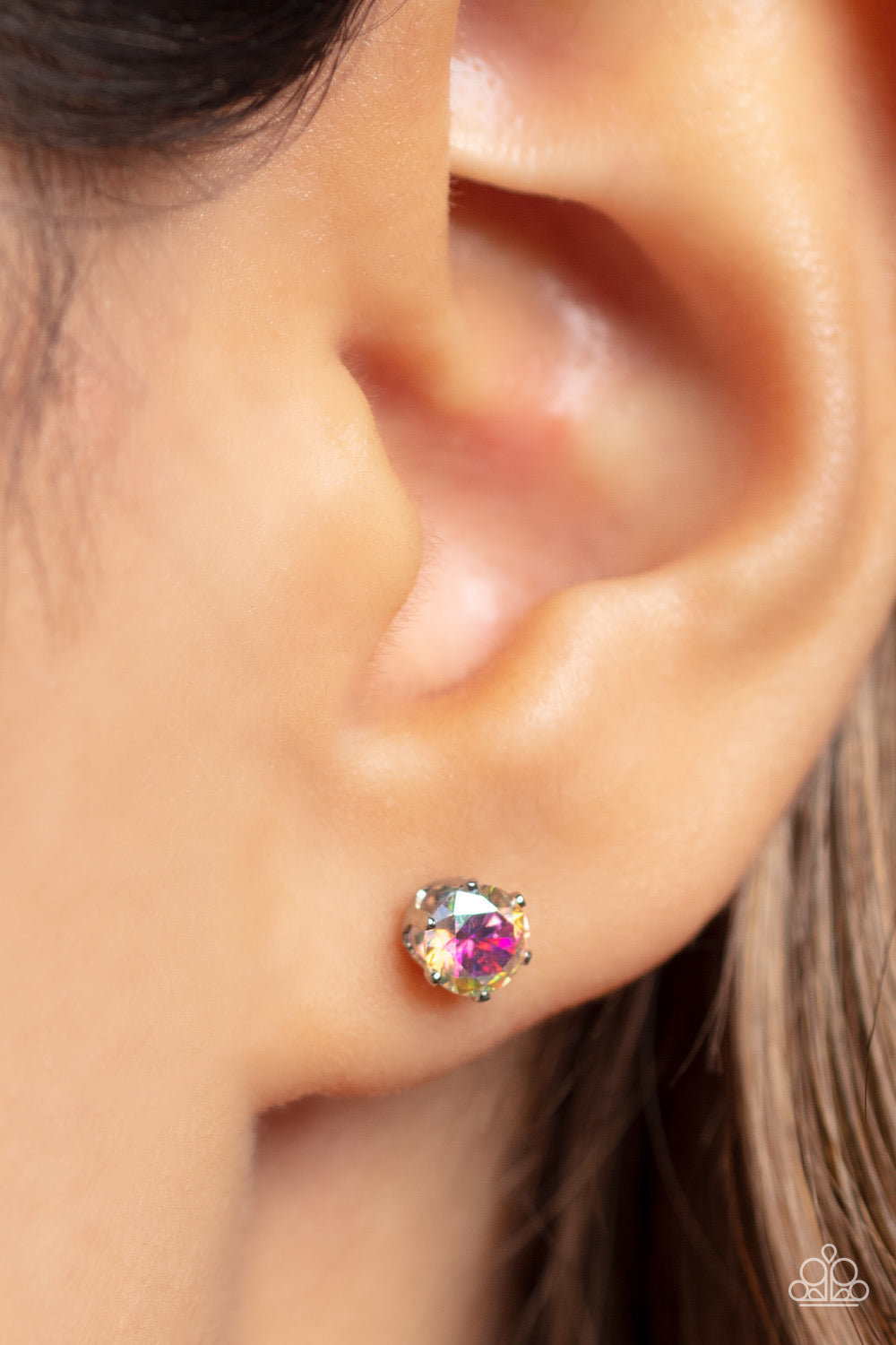 Paparazzi Delicately Dainty - Multi Iridescent Stud Earrings