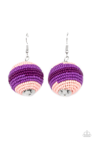 Paparazzi Zest Fest - Purple Seed Bead Earrings