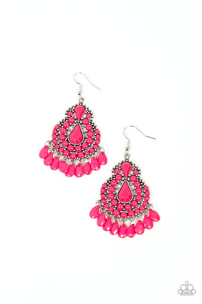 Paparazzi Persian Posh - Pink Earrings