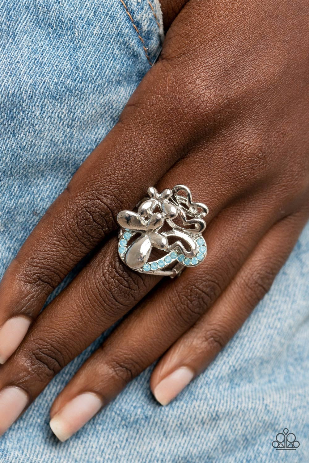 Paparazzi Fluttering Flashback - Blue Butterfly Ring