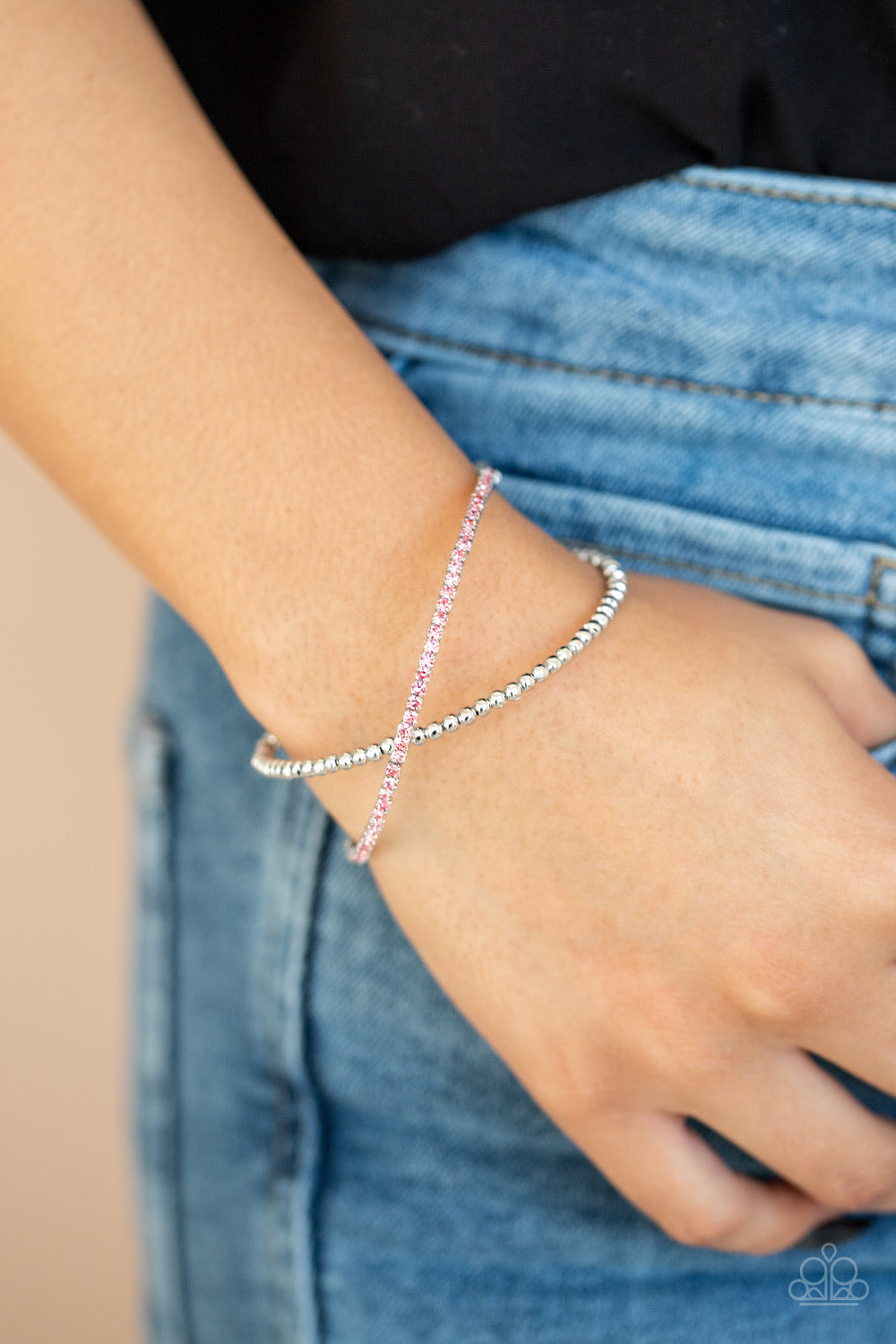 Paparazzi Chicly Crisscrossed - Pink Bracelet