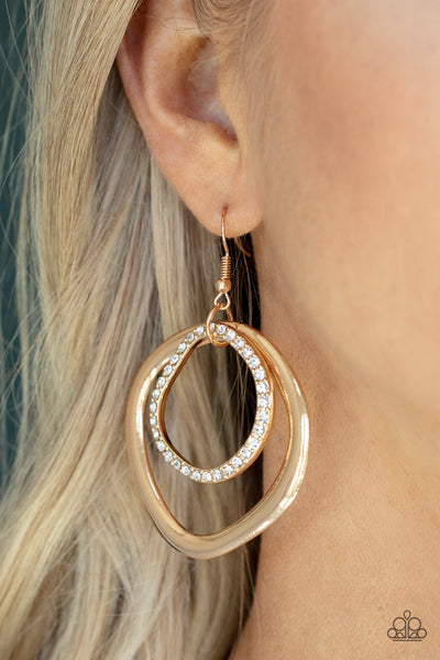 Paparazzi Spinning With Sass Gold Earrings