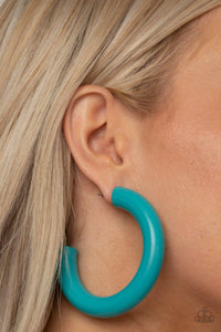 Paparazzi I Wood Walk 500 Miles Blue Wooden Earrings