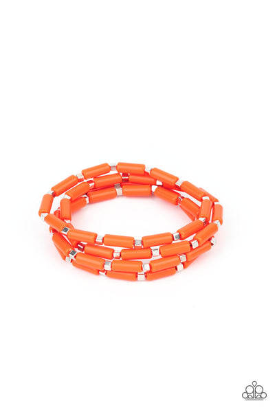 Paparazzi Glamorously Glitzy Orange Bracelet