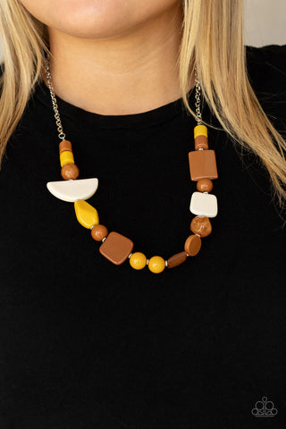 Yellow bead necklace on sale paparazzi