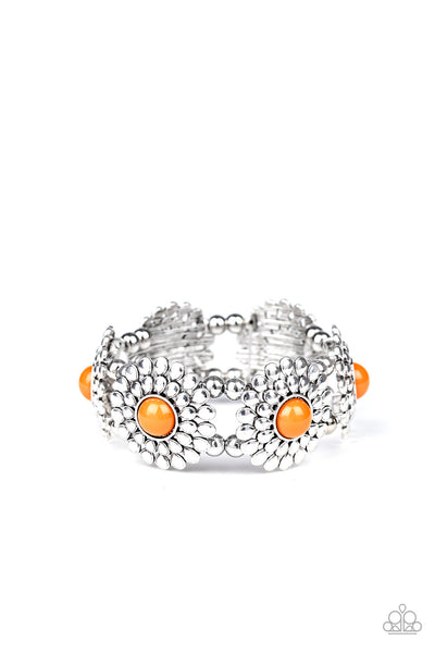 Paparazzi Bountiful Blossoms Orange Bracelet