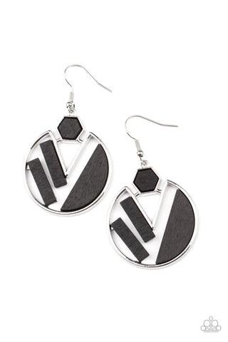 Paparazzi Petrified Posh Earrings Black Earrings