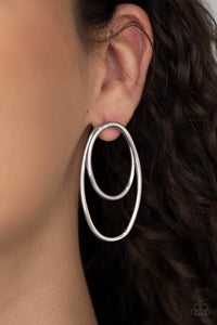 Paparazzi So OVAL-Dramatic - Silver Earrings