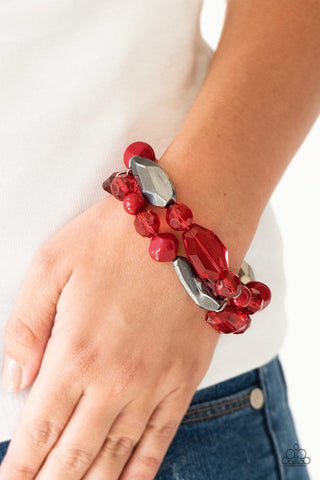 Paparazzi Rockin Rock Candy - Red  Bracelet