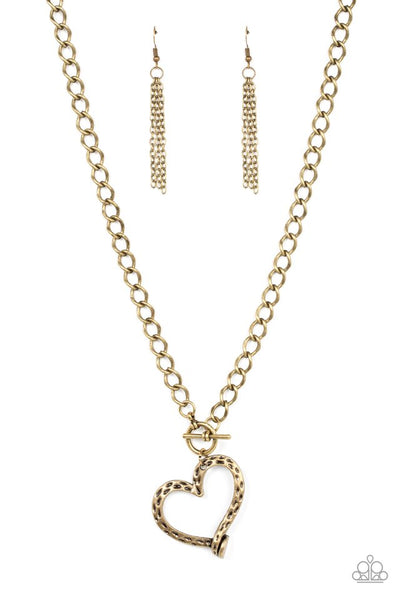 Paparazzi Reimagined Romance - Brass Heart Necklace