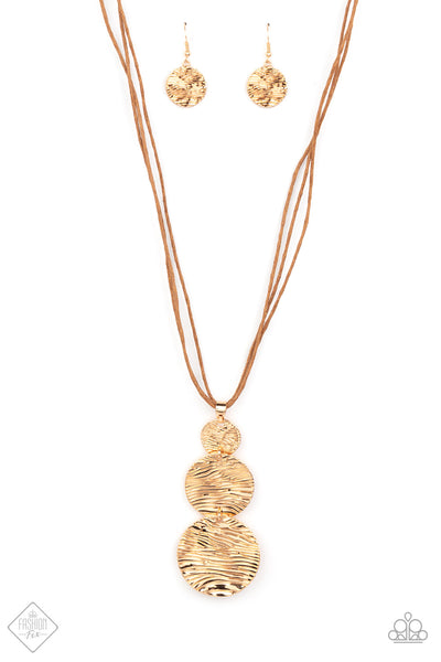 Paparazzi Circulating Shimmer Gold September fashion Fix necklace