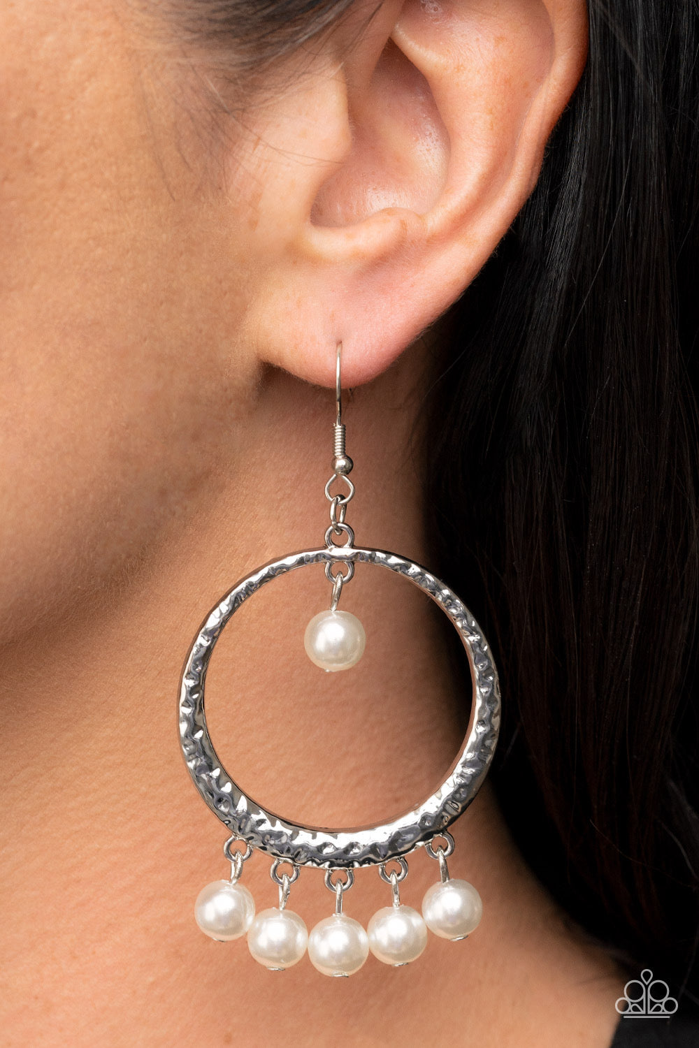 Paparazzi Luscious Luxury - White Earrings