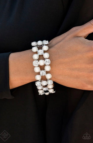 Paparazzi Diamonds and Debutantes White Bracelet