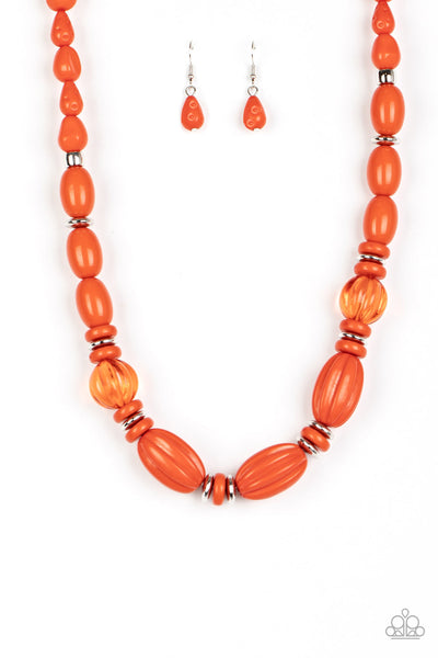 Paparazzi High Alert - Orange Necklace