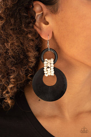 Paparazzi Beach Day Drama Black  Earrings