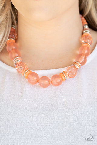 Paparazzi Bubbly Beauty Orange Necklace