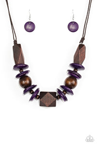 Paparazzi Pacific Paradise - Purple Wooden Necklace