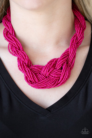 Paparazzi A Standing Ovation Pink Seed Bead Necklace