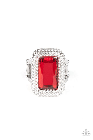 Paparazzi A Grand STATEMENT-MAKER - Red Ring