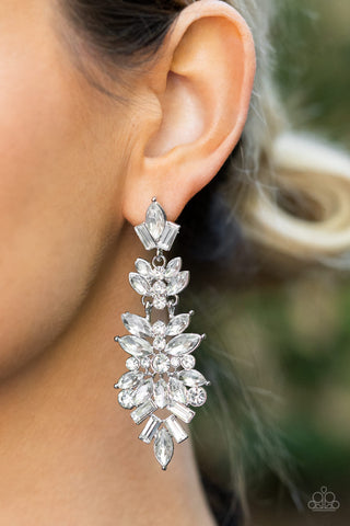 Paparazzi Frozen Fairytale - Life of the Party White Earrings