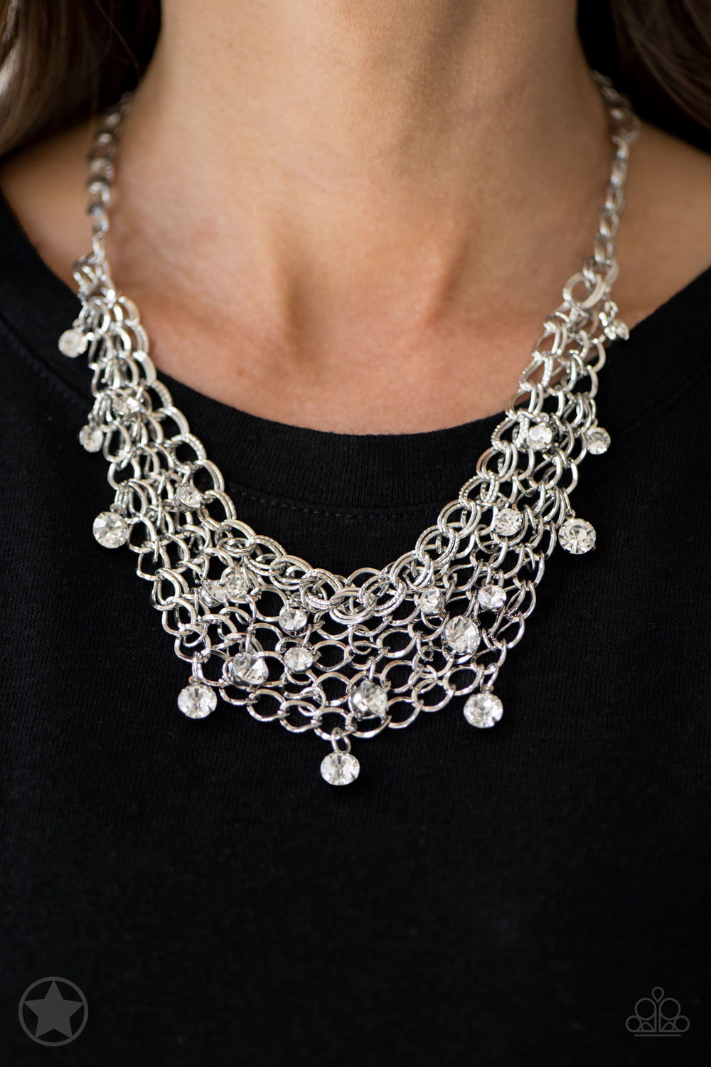 Paparazzi Fishing for Compliments - Silver Blockbuster Necklace