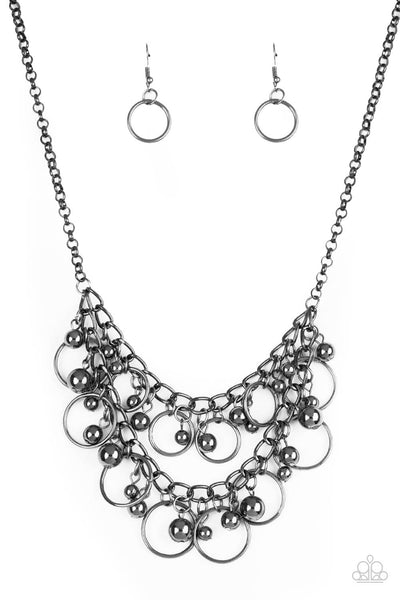 Paparazzi Warning Bells - Black Necklace