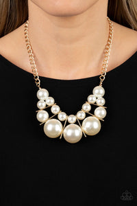 Paparazzi Challenge Accepted - Gold Pearl Necklace