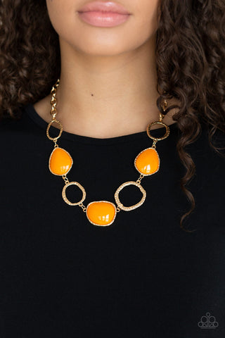 Paparazzi Haute Heirloom - Orange Necklace