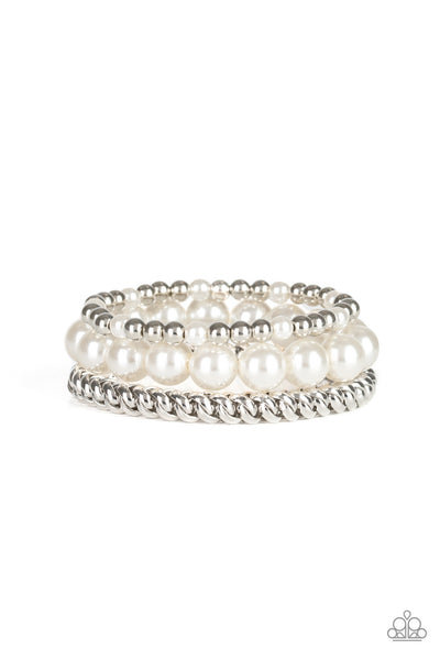 Paparazzi A PEARLfect Ten White Pearl Bracelet