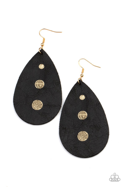 Paparazzi Rustic Torrent - Black Earrings