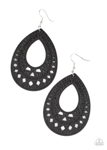 Paparazzi Belize Beauty Black Earrings