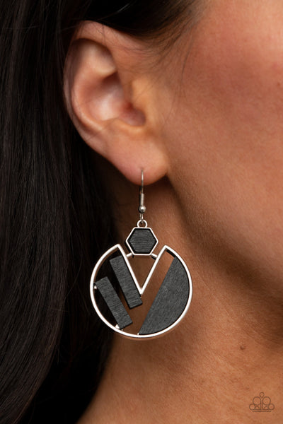 Paparazzi Petrified Posh Earrings Black Earrings