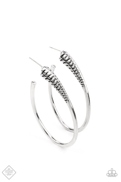 Paparazzi Fully Loaded Silver Hoop Earrings