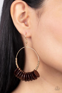 Paparazzi Caribbean Cocktail - Brown Earrings