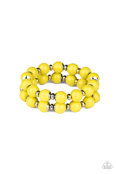 Paparazzi Bubble Blast Off Yellow Bracelet