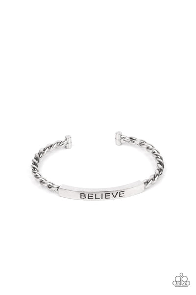 Paparazzi Keep Calm and Believe Silver Bracelet