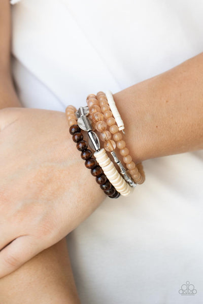 Paparazzi Free-Spirited Spiral - Brown Bracelet