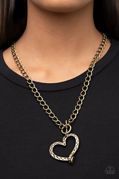 Paparazzi Reimagined Romance - Brass Heart Necklace