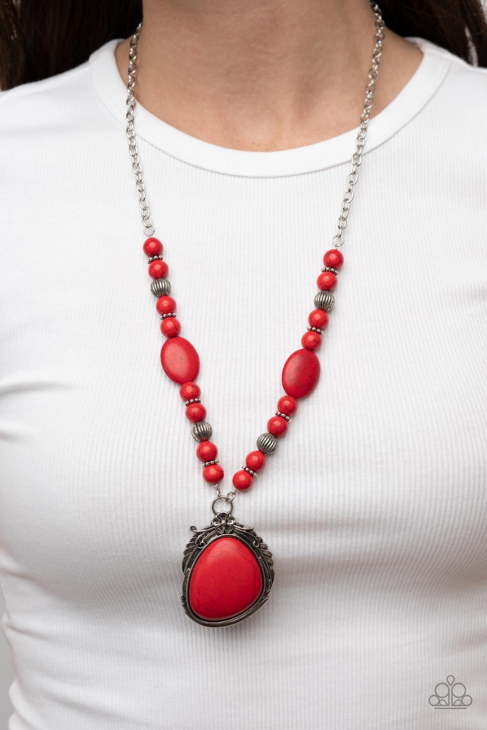 Paparazzi Southwest Paradise - Red Necklace