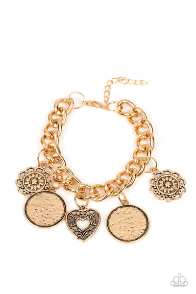 Paparazzi Complete CHARM-ony - Gold Charm Bracelet