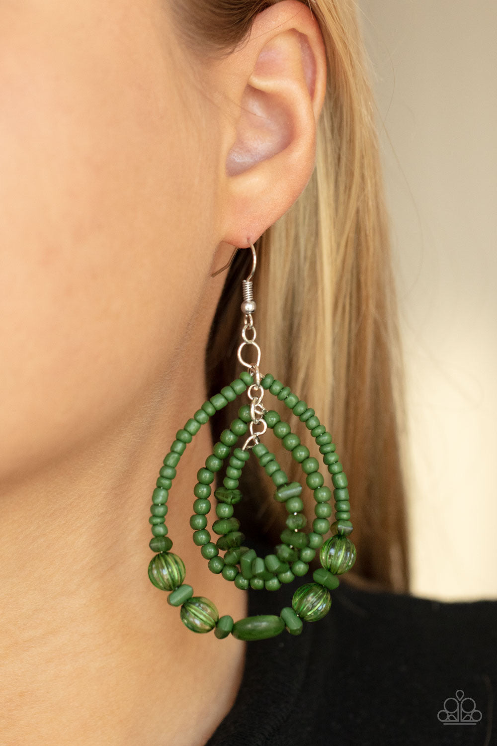 Paparazzi Prana Party Green Earrings